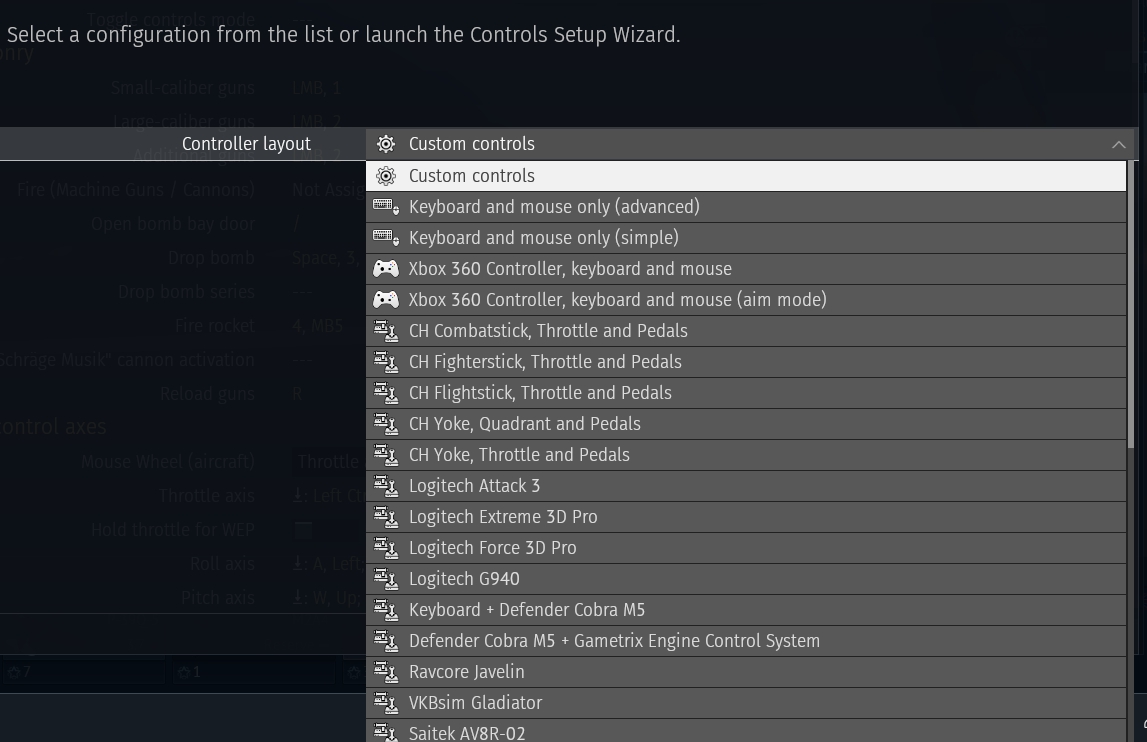 warthunder joystick setup